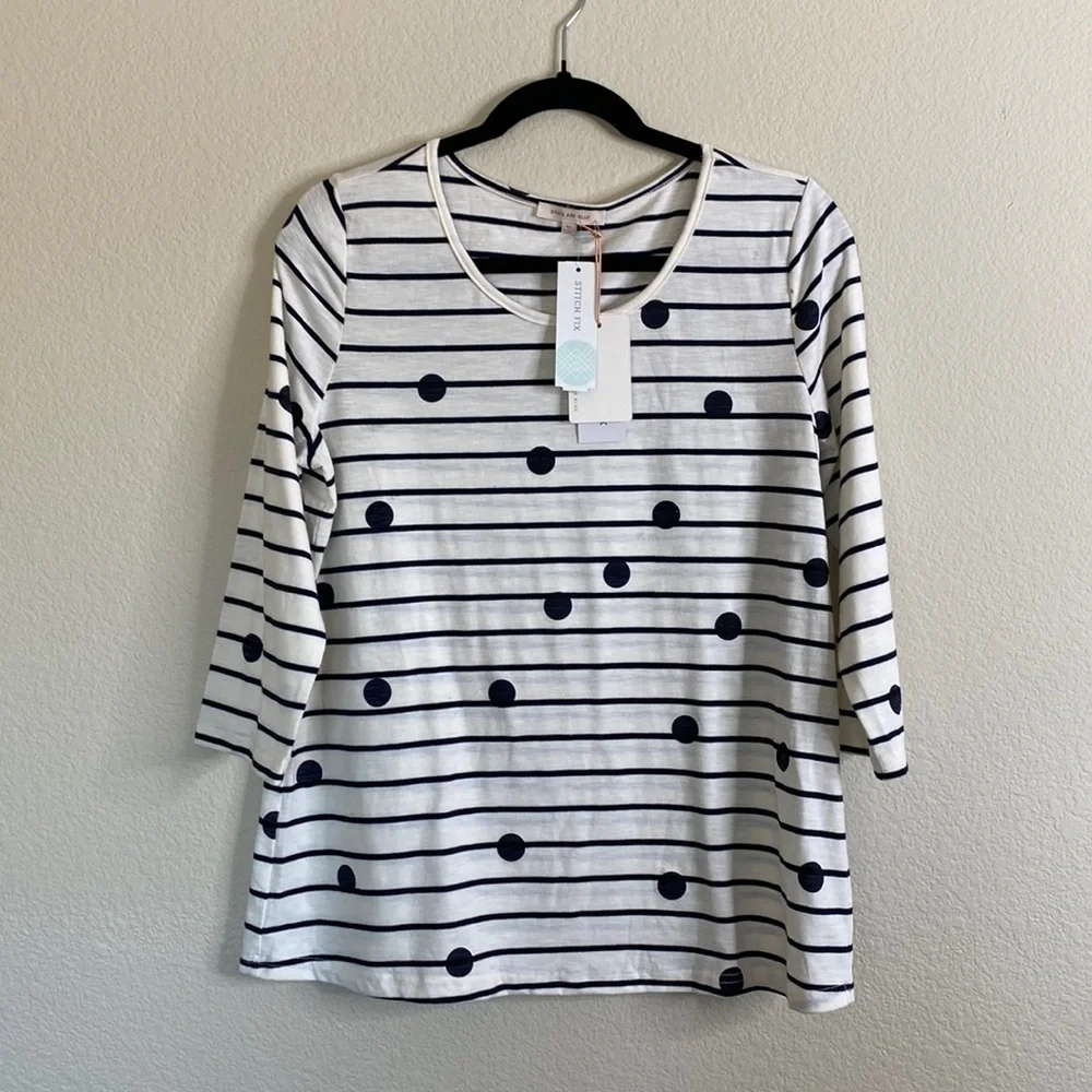 Stitch Fix Skies are Blue Madeline multi-patterned knit top medium
